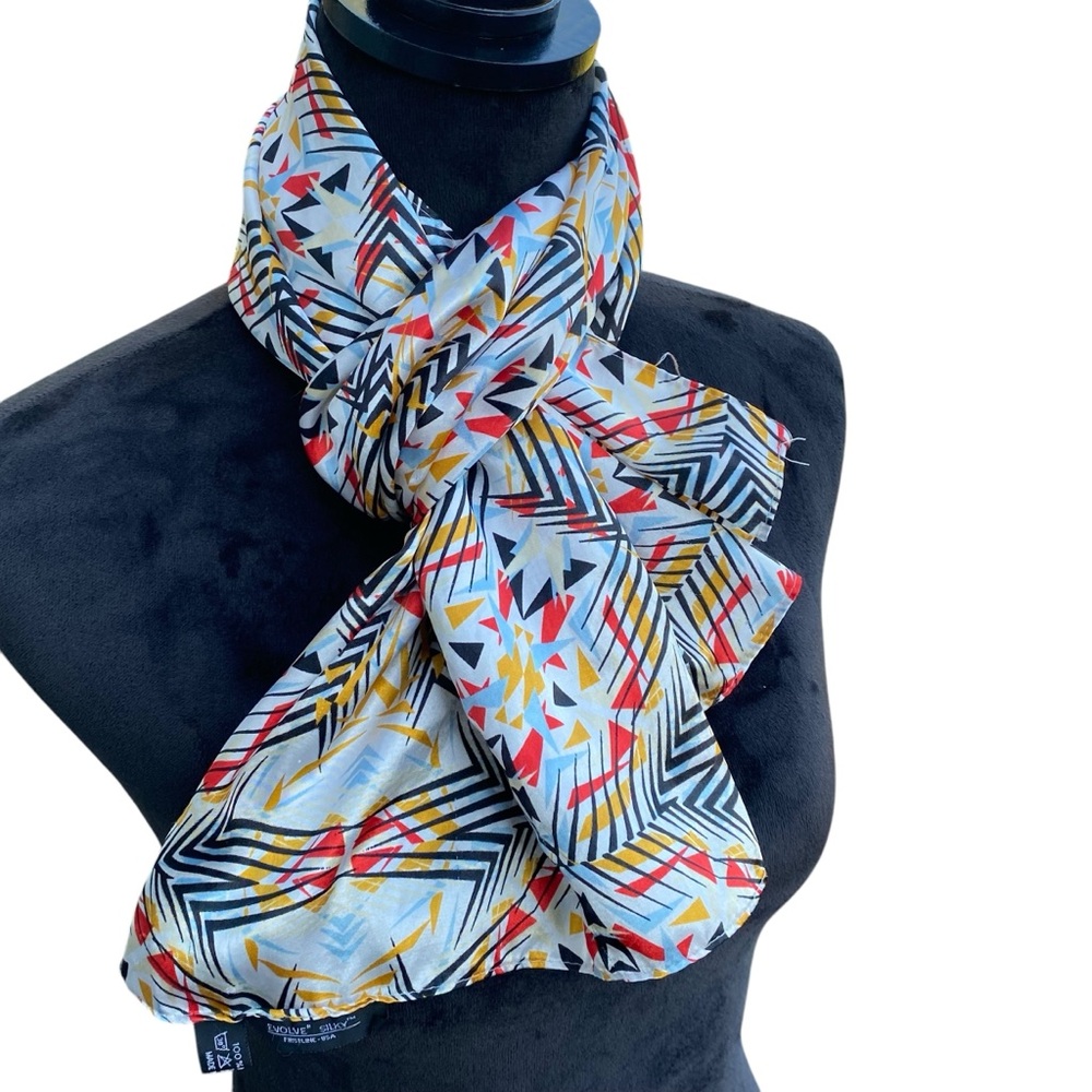 Evolve Colorful Geometric Pattern Scarf Polysilk‎